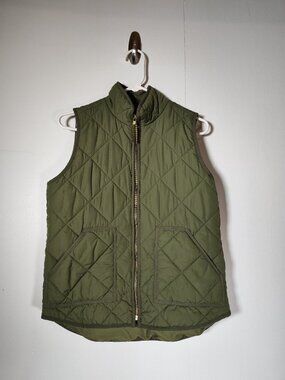 J. Crew Olive Green Quilted Puffer Vest